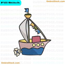 Sailboat Embroidery Design 61