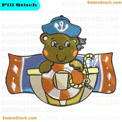 Sailor Bear Buddy Embroidery Design 1