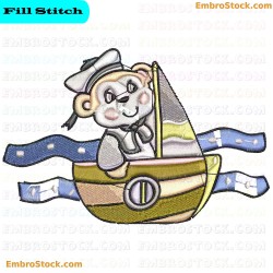 Sailor Bear Embroidery Design 2