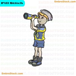 Sailor Child Exploring Embroidery Design 4