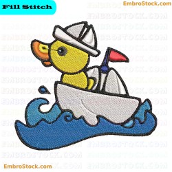 Sailor Duck Embroidery Design 1