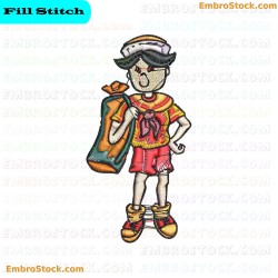 Sailor Kid Embroidery Design 1