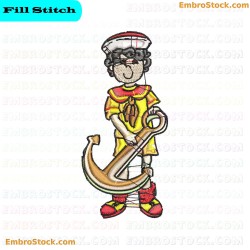 Sailor Kid Embroidery Design 2