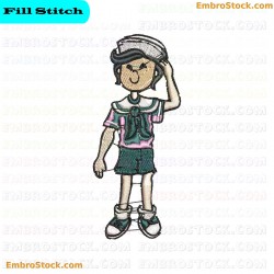 Sailor Kid Embroidery Design 7