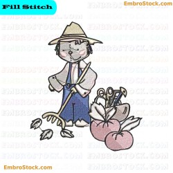 Scarecrow Embroidery Design 12