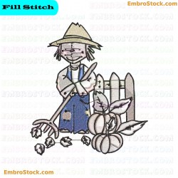 Scarecrow Embroidery Design 13