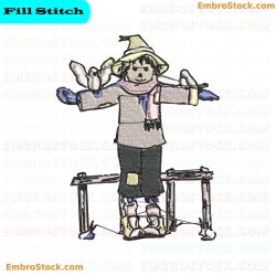 Scarecrow Figure Embroidery Design 20