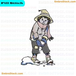 Scarecrow Playing With Snow Embroidery Design 28