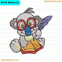 Scholarly Australian Koala Embroidery Design 10