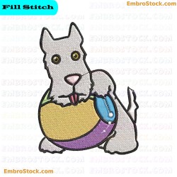 Scottie Dog Embroidery Design 2