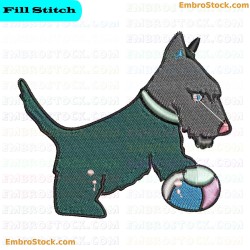 Scottie Dog Embroidery Design 5