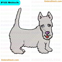 Scottie Dog Embroidery Design 7