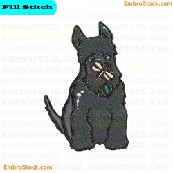 Scottie Dog With Bagpipes Embroidery Design 6