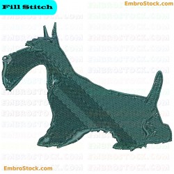 Scottish Terrier Embroidery Design 14