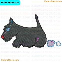 Scottish Terrier Embroidery Design 4