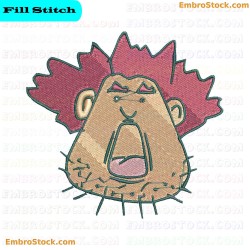 Screaming Person Illustration Embroidery Design 12