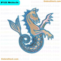 Seahorse Embroidery Design 3