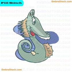 Seahorse Embroidery Design 4