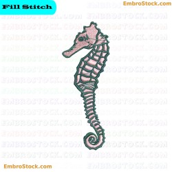 Seahorse Embroidery Design 5