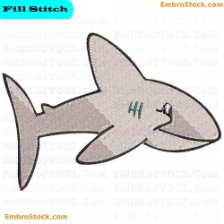 Shark Embroidery Design 2