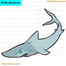 Shark Embroidery Design 3