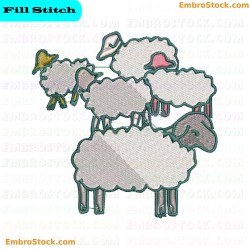 Sheep Embroidery Design 1