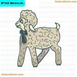 Sheep Embroidery Design 4