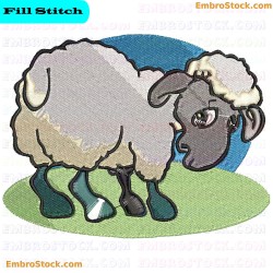 Sheep Embroidery Design 5