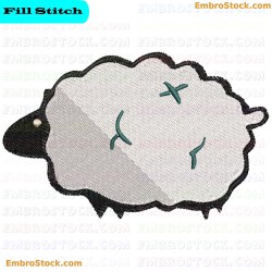 Sheep Embroidery Design 6