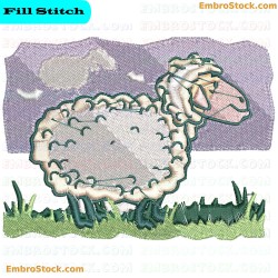 Sheep Sheeps Embroidery Design 1