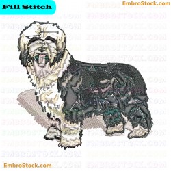 Shih Tzu Dog Embroidery Design 106