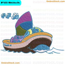 Ship Embroidery Design 8