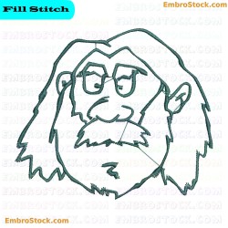 Simple Face Drawing Embroidery Design 2