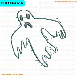 Simple Ghost Drawing Embroidery Design 11