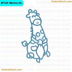 Simplified Cartoon Giraffe Embroidery Design 9