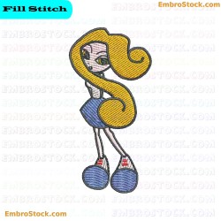 Simplified Female Character Embroidery Design 2