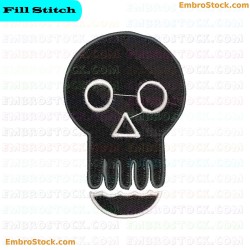 Simplified Skull Embroidery Design 3