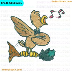 Singing Bird Embroidery Design 6