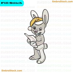 Singing Cartoon Rabbit Embroidery Design 9