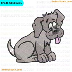 Sitting Dog Embroidery Design 12