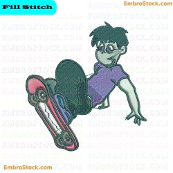 Skateboard Embroidery Design 1