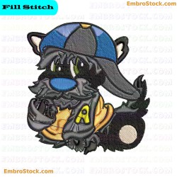 Skateboarding Cartoon Dog Embroidery Design 6