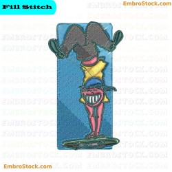 Skateboarding Character Embroidery Design 8