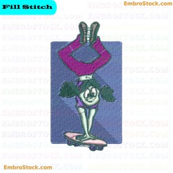 Skateboarding Character Embroidery Design 9