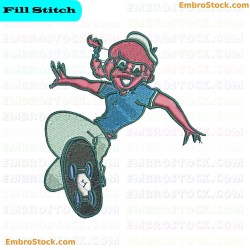 Skating Character Embroidery Design 2