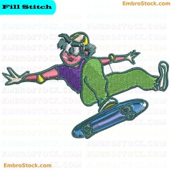 Skating Embroidery Design 6