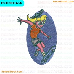 Skating Girl Embroidery Design 10