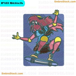 Skating Girl Embroidery Design 3