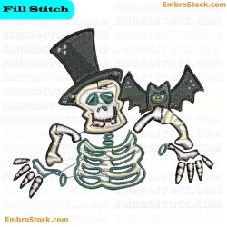 Skeleton Embroidery Design 2