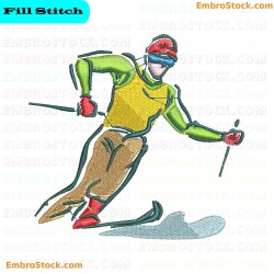 Ski Embroidery Design 3